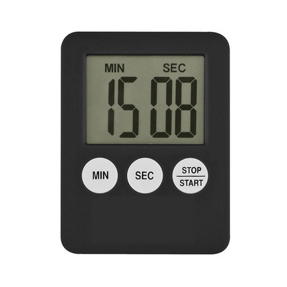 Led Digital Kitchen Electronic Timer Countdown Medication Reminder Kitchen Timer Portable: black