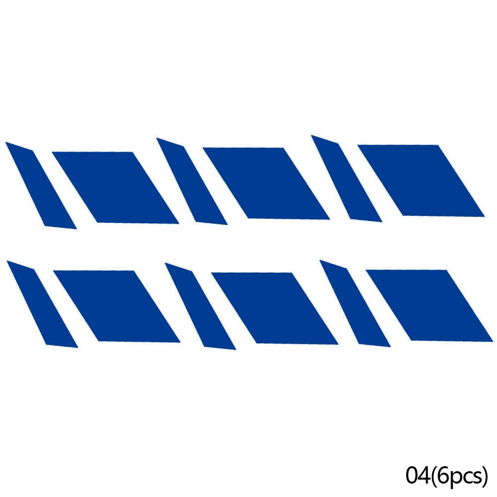 6 Pcs Traffic Safety Warning Tape Reflective Car Wheel Rim Vinyl Decal Sticker Waterproof Reflective Sticker For 18"-21": Blue