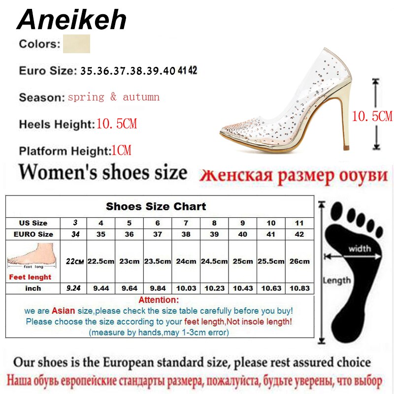 Aneikeh spring pvc sexy spiss tå pumps dame fetish sko tynn høy hæl slip-on rivet pumps bryllupsfest str 35-42