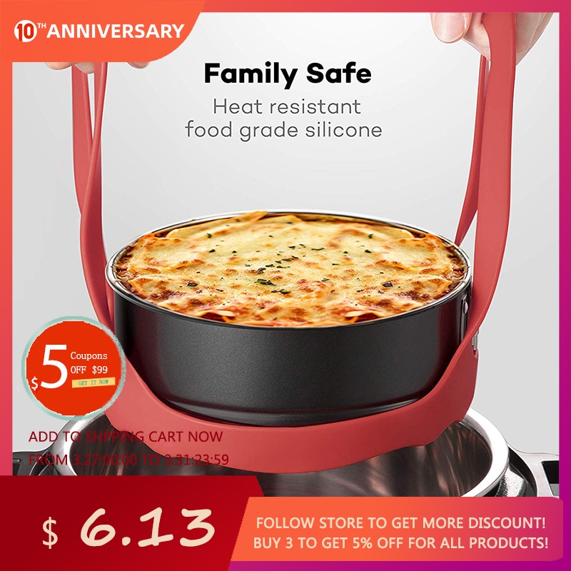 Pressure Cooker Sling Silicone Bakeware Lifter Cookers Anti-slip Drain Pad Heat Insulated Mat Egg Rack Kitchen Accessories