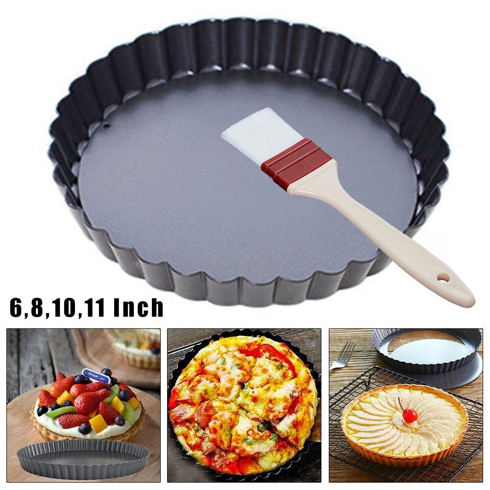 Non-Stick DIY Pizza Plate Removable Bottom Cake Pan Round Baking Tray Kitchen For Bread Loaf Pate Toast Cakes Quiche