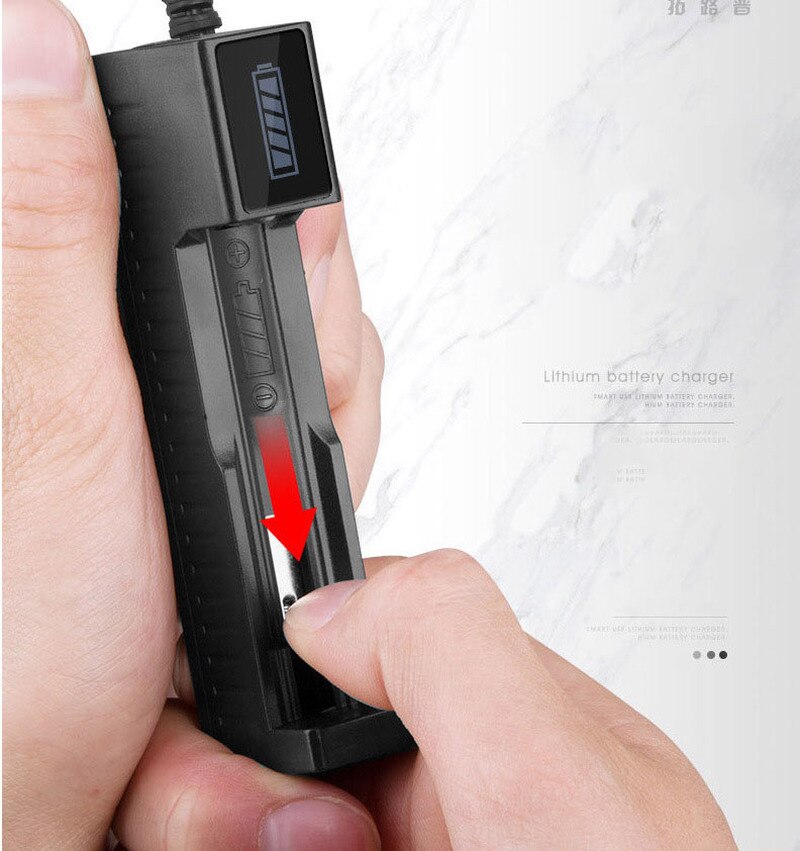 Universal 1 slot Battery USB Charger adapter LED Smart Chargering for Rechargeable Batteries Li-ion 18650 26650 14500