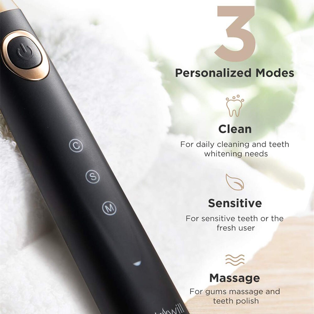 Fairywill FW508 Sonic Electric Toothbrush Rechargeable Replacement Heads Smart Timer Brush 5 Modes Fast Charge Tooth Brushes