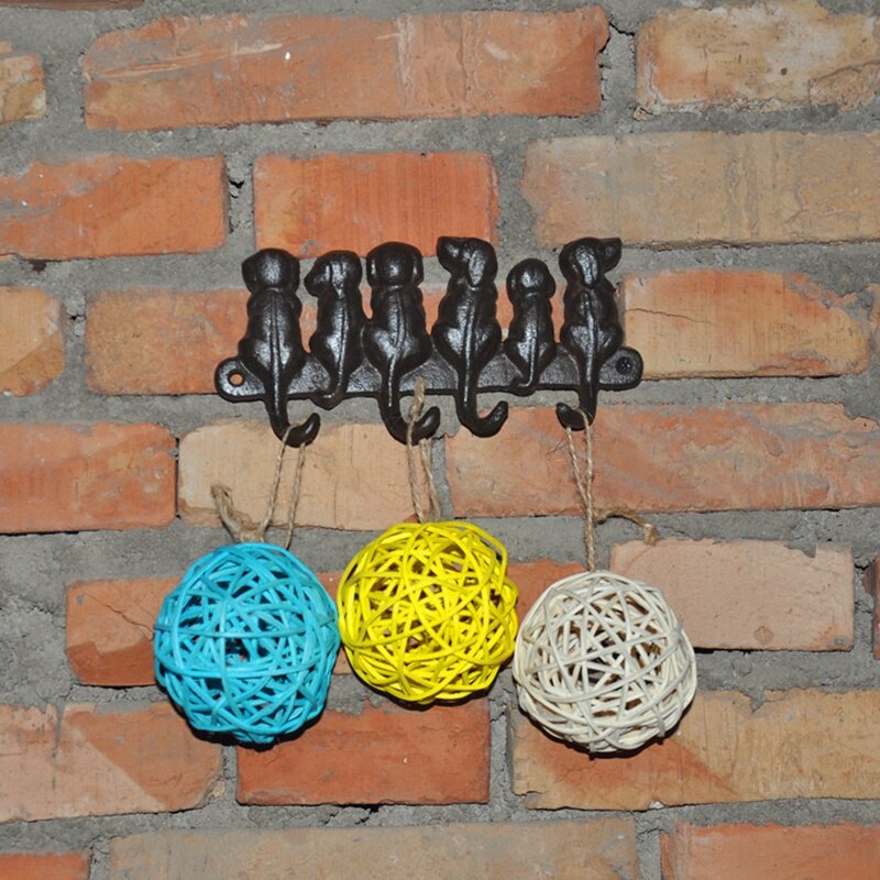 Cast Iron Dog Door Key Hook Pastoral European Retro Wall Hanging Coat Classical Room Decor