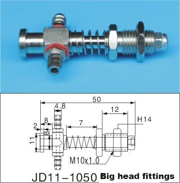 Robot accessories fittings Big head fittings pneumatic vacuum cup holder Fitting pneumatic component Tail intake: M10-11-L50