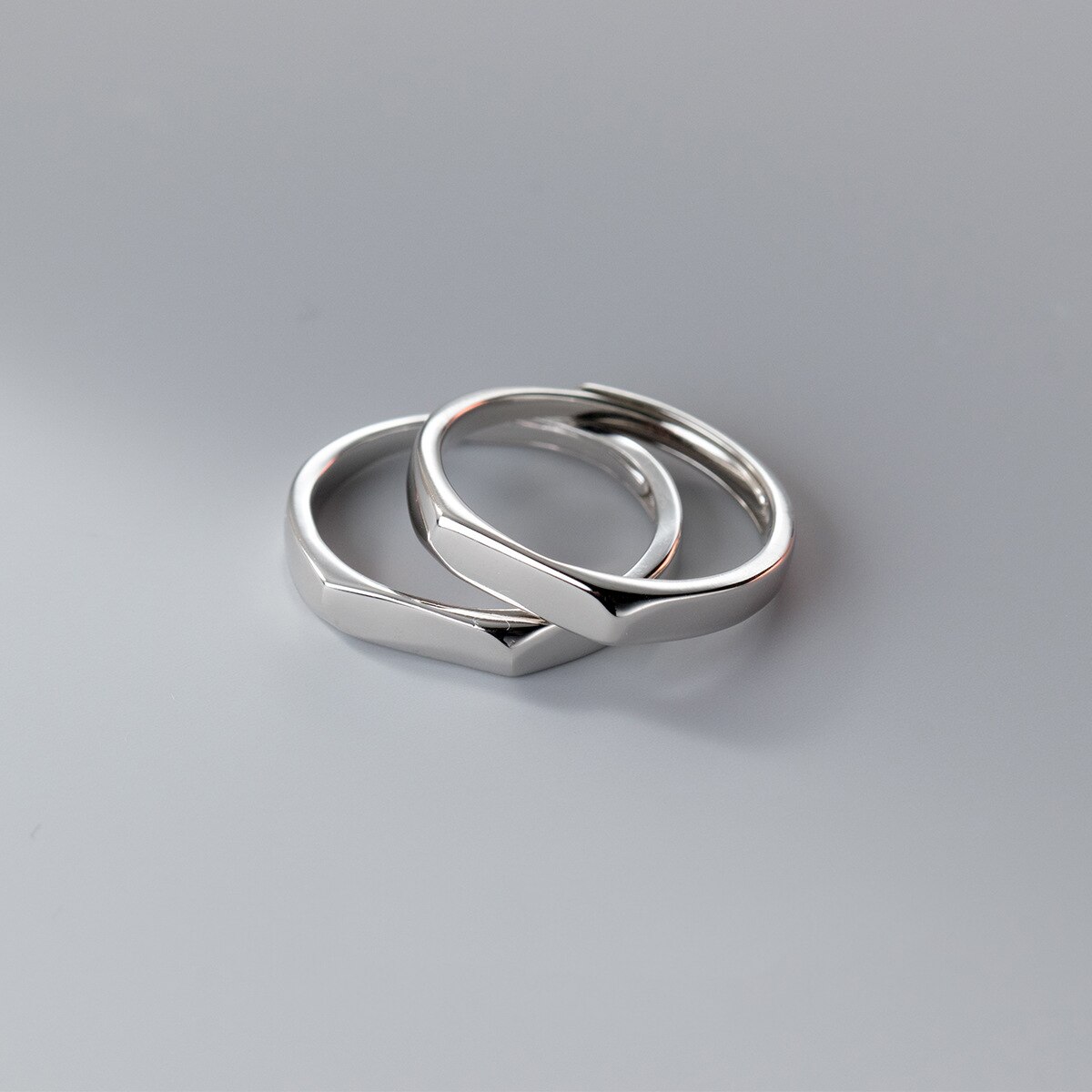 2022 925 silber partnerringe für damen, minimalistisch, schlicht, geometrisches, offenes, verstellbares design, hochzeitsschmuck
