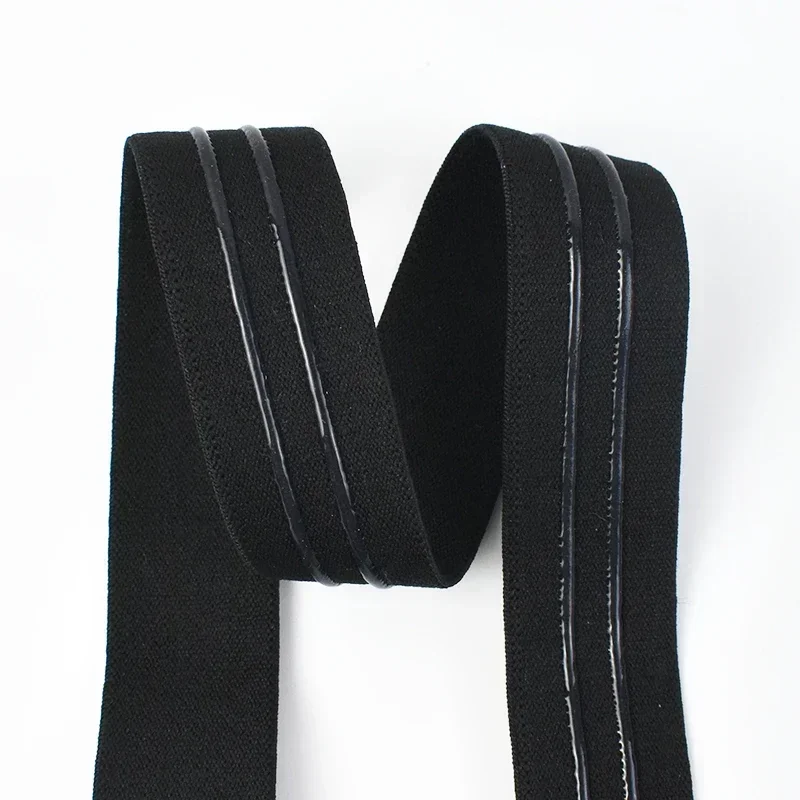 2/5/10m 20-55mm silikonista liukumatonta kuminauhaa vaatteiden ompeluun vyötärönauhan joustonauhaa ulkovaatteiden kuminauhatarvikkeet: Kulta- / 35mm / 3m