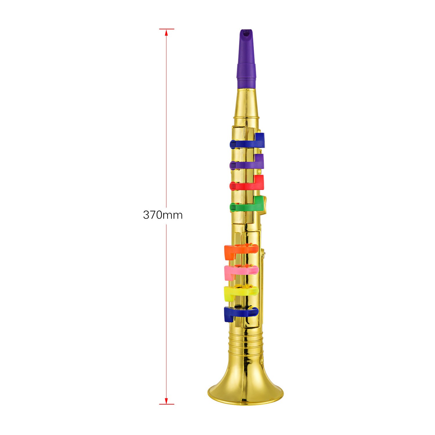 Instrumento clarinete de viento Musical para niños pequeños clarinete de oro metálico ABS con 8 teclas de colores