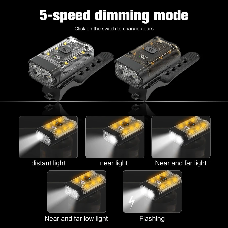 Fietslicht T6 LED Front USB Oplaadbare MTB Mountainbike Lamp 1000LM Fietskoplamp Zaklamp Fietsen Scooter staart