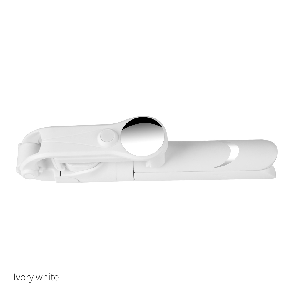 Palo de Selfie Universal con Bluetooth y espejo, Mini trípode inalámbrico, monopié extensible para iPhone, Android y Samsung: White