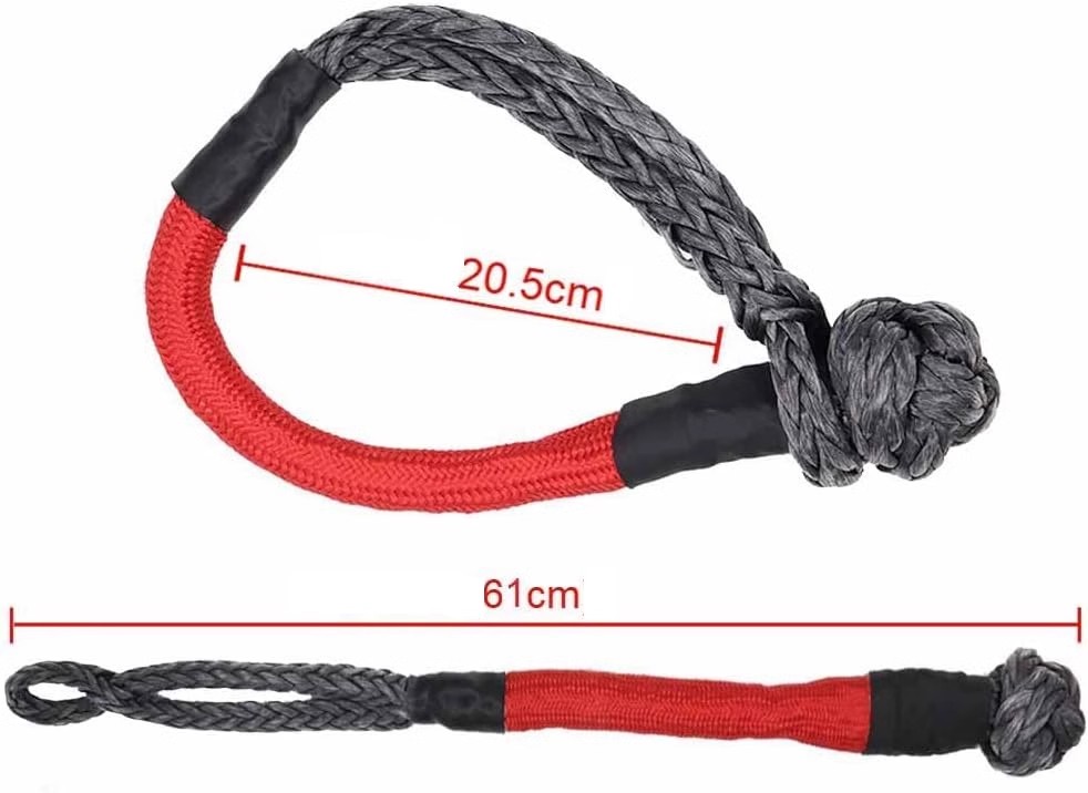 Cabrestante sintético de resistencia a la rotura, grillete suave con anillo de recuperación, actualización de 20 toneladas, 38.000 libras