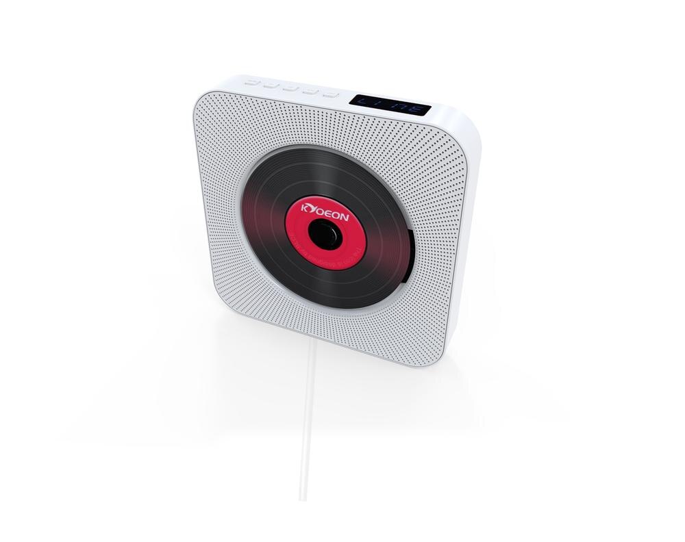 Lecteur CD avec Bluetooth Portable mural lecteur de musique CD Boombox Audio à domicile avec télécommande haut-parleur HiFi intégré: WHITE