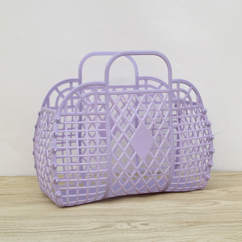Wasmand Gaas Holle Handtas Zomer Vrouwen Plastic Badmand Wasmand Thuis Organizer Jelly Strand Draagtas