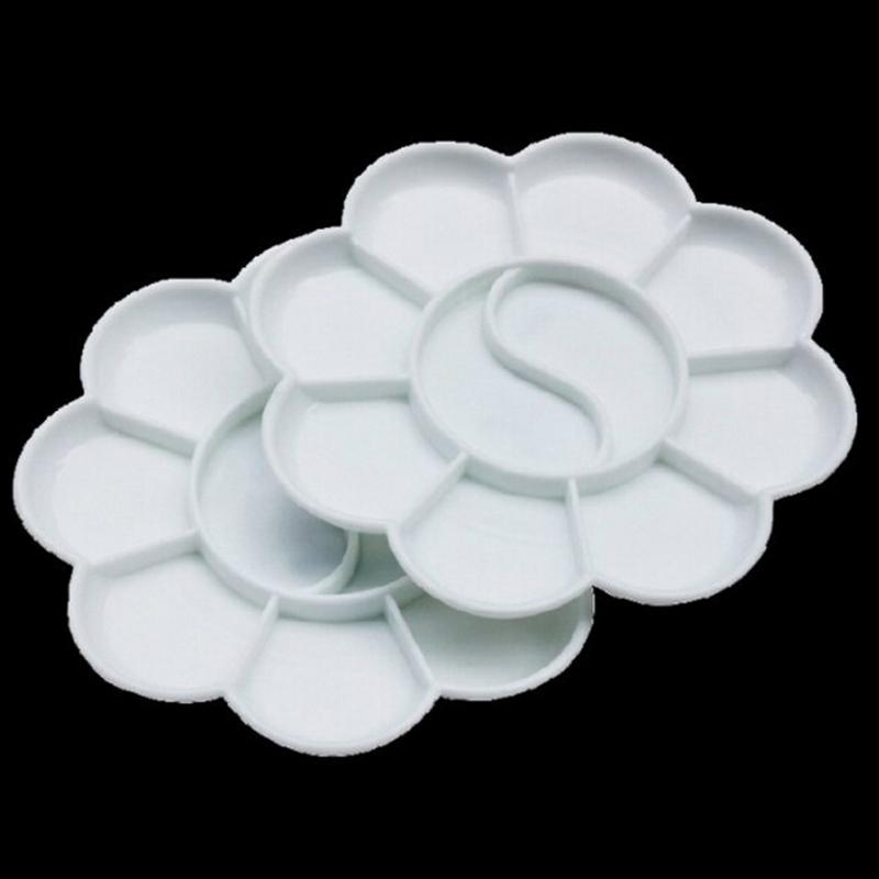 Plateau de peinture artistique, 2 pièces pour artiste, Palette blanche en plastique pour peinture dessin, étudiants utilisant des Palettes #4