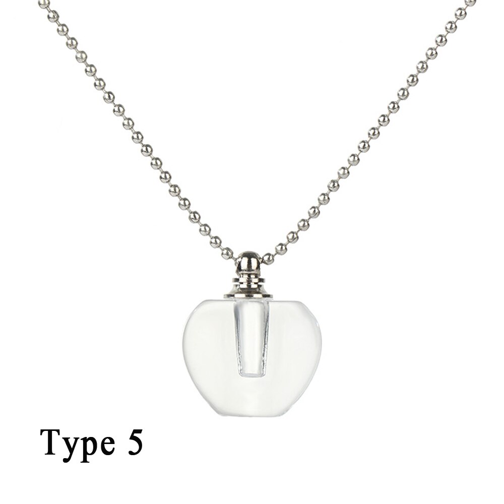 1Pc Mini Glass Bottle Pendant Necklaces Openable Perfume Essential Oil Stainless Steel Chain Vial Necklace For Women Jewelry