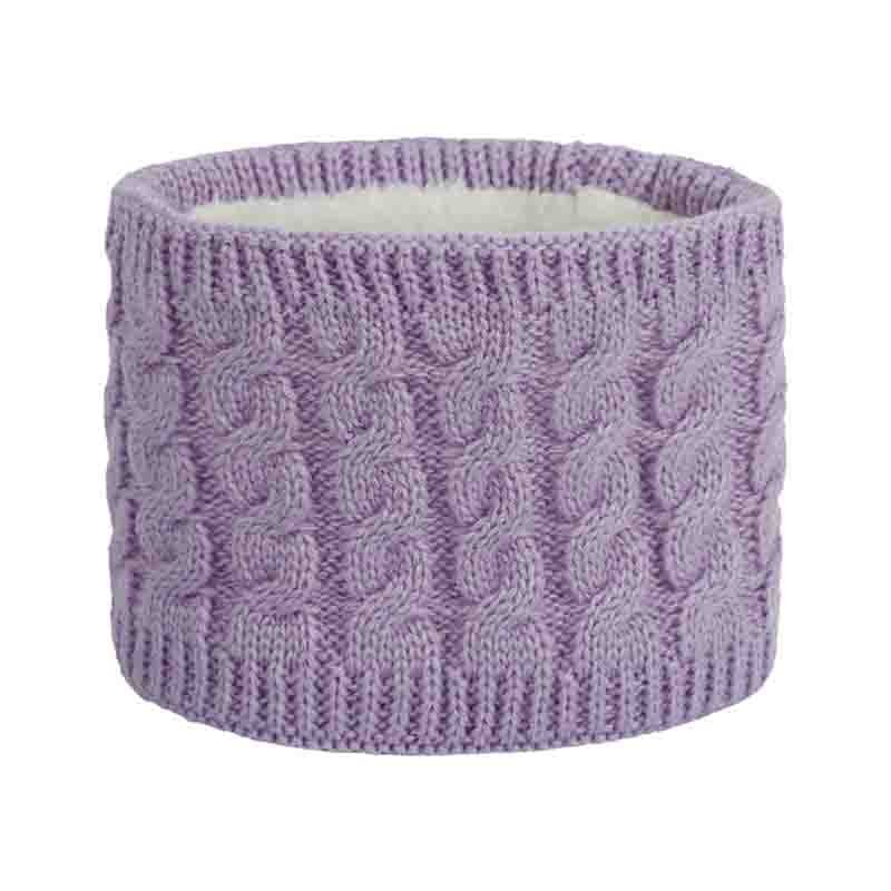 Écharpe chaude en velours pour enfants de 0 à 2 ans, automne et hiver, laine tricotée, col de couleur unie, homme et femme, mignon, A98: violet