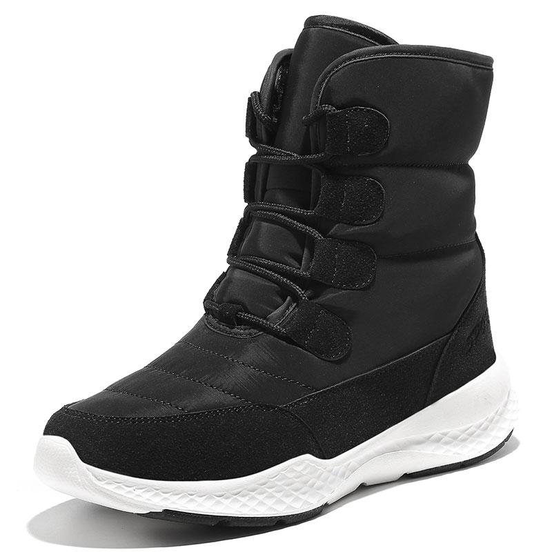 Botas de invierno a prueba de agua para Mujer, Botas de nieve para Mujer, Botas largas de invierno, con tacones de piel gruesa, Botas de Mujer: Black / 5,5