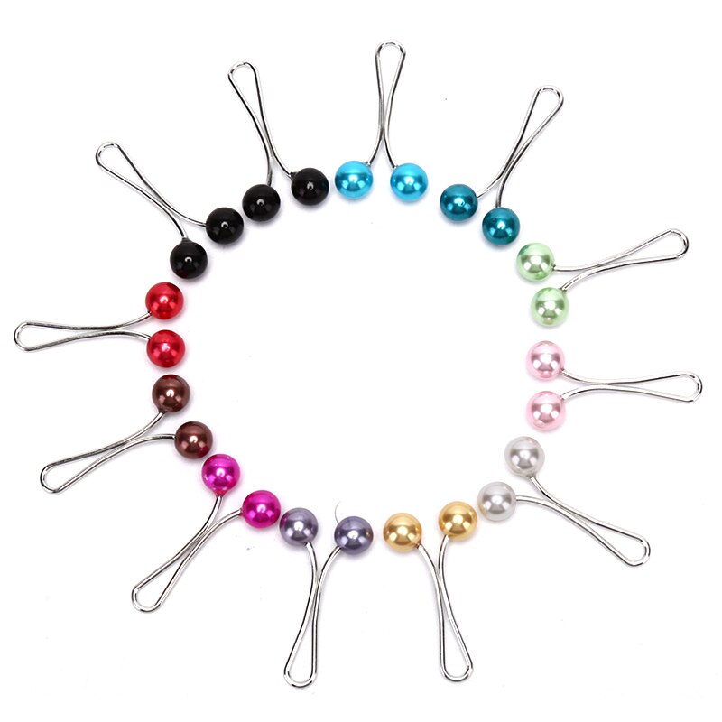 12 stücke Perle Schal Brosche Stift Kopftuch Schal Schal Dame Moslemischer Schal Hijab Clips