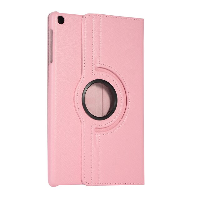 360 Rotating Case for Samsung Galaxy Tab A 10.1 T510 T515 SM-T510 SM-T515 Folding Stand Cover PU Leather Case Tablet Funda: Pink