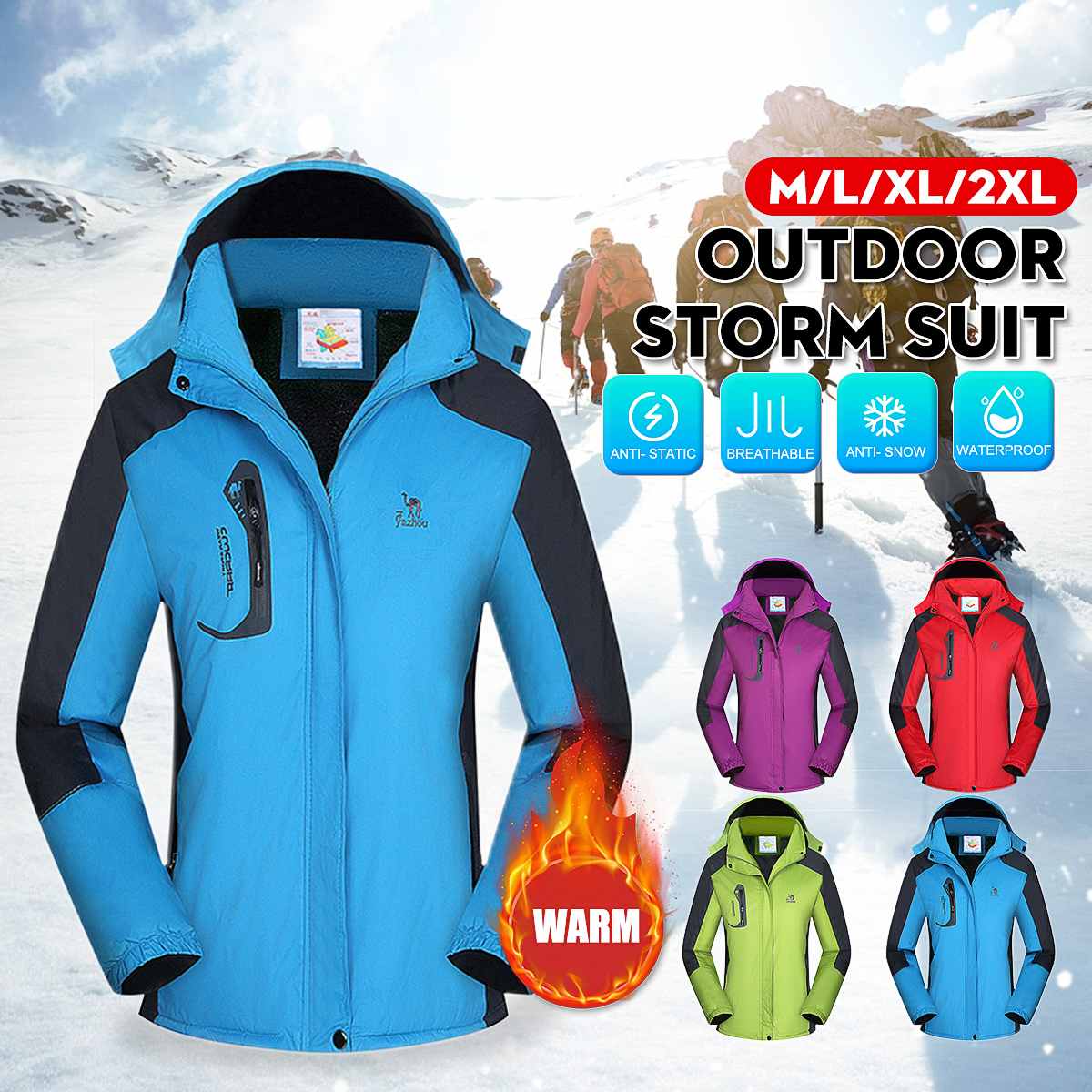 Waterproof Ski Jacket Women Fleece Lined Snow Coat Outdoor Hiking Snowboard Windproof Snowboard Fleece Jacket Winter Snow Male