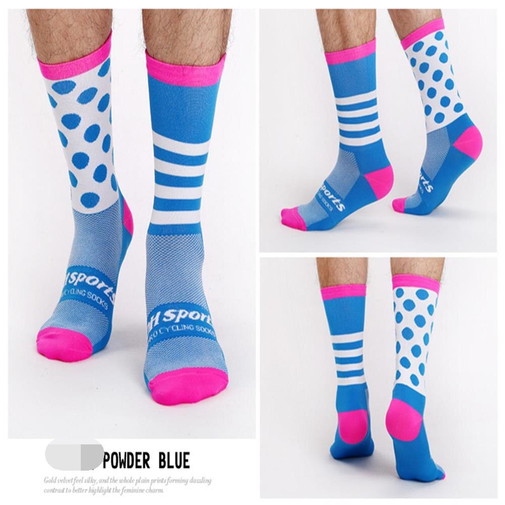 Ice cloth women road bike socks high elastic gel cycling socks girl sports non-slip DH-G02: blue / M