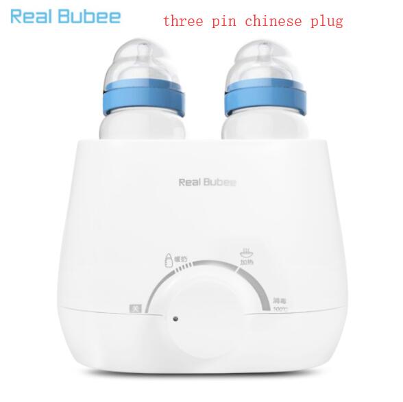 RealBubee 110V Electric Milk Food BPA Free Warmer Baby Feeding Double Bottle Sterilizer with 3 in 1 Function Mother Feeding Tool: Light Blue