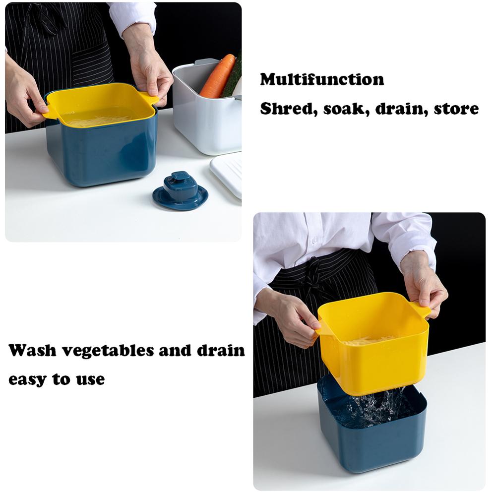 4 In 1 Multifunctionele Groentesnijder Met Drainage Mand Voor Huishoudelijke Gebruik Niet Kwetsen Hand Shredder Aardappel flarden Keuken