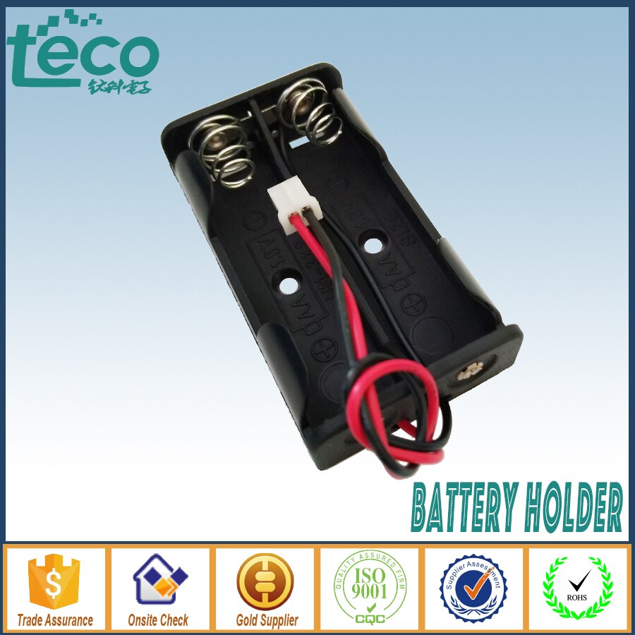 5PCS/lot 2 AA Battery Holder 1.5V Parallel with 100mm JST 2.0 Connector Battery Storage Box TBH-2A-2A-WP-C2