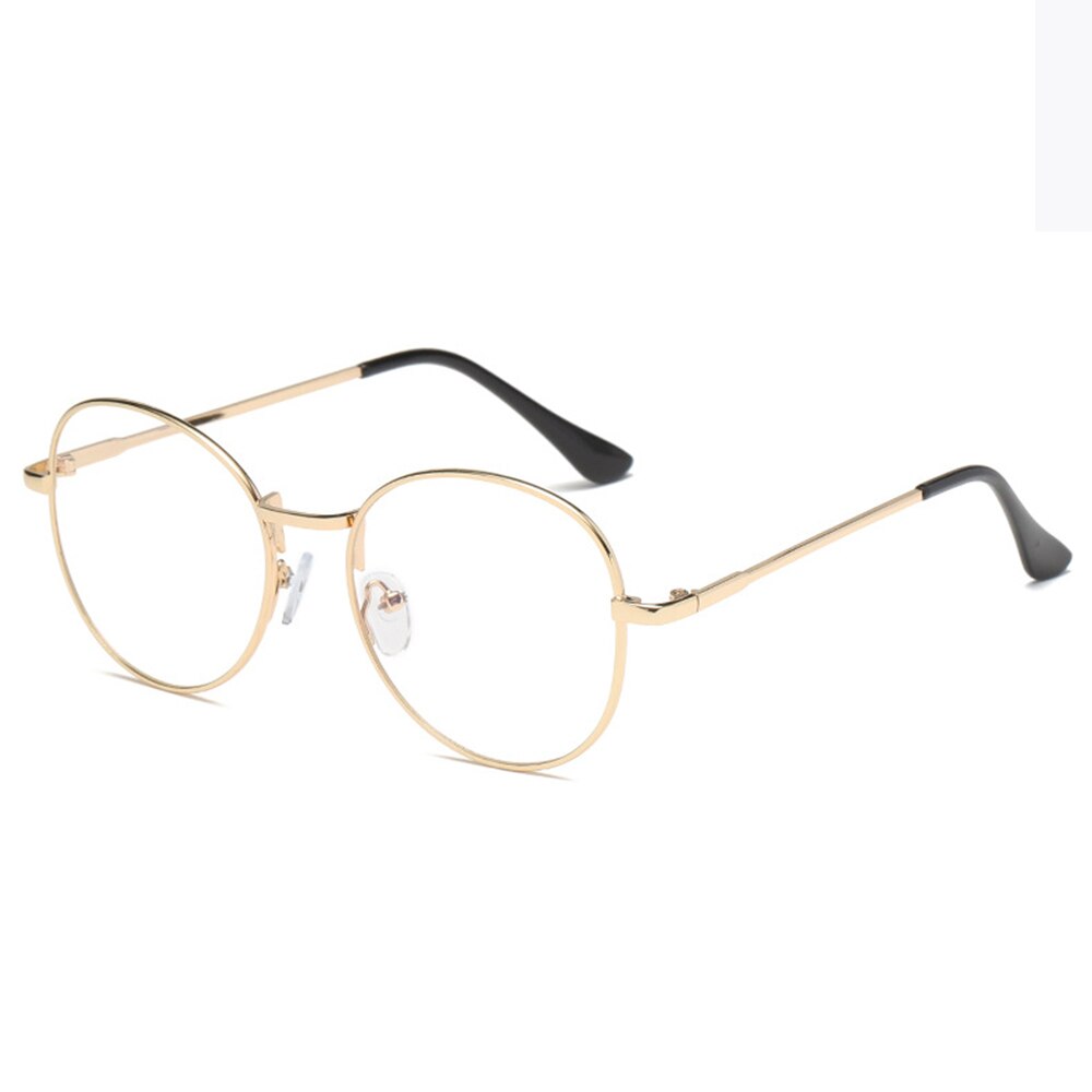 Metal Unisex Computer Round Frame Glasses Women Rays Radiation Eyewear Frame Anti Blue Light Glasses Hair Care Tools: gold