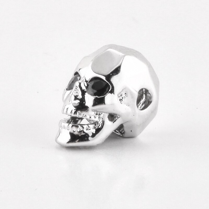 Dödskalle pärlor för smycken tillverkning micro pave koppar cz charm handarbete pärlor guld tillbehör gör det själv armband spacer pärlor gotiska
