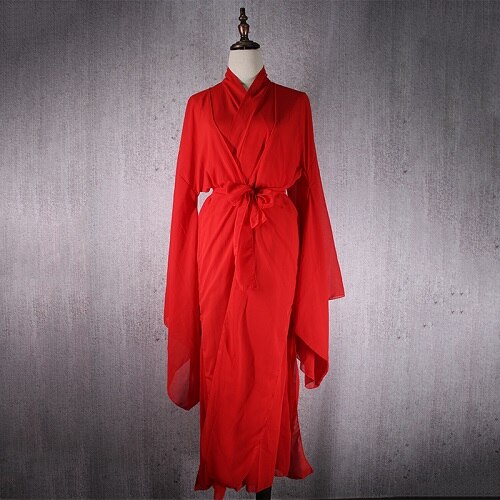 Disfraz chino antiguo para mujer, ropa tradicional Hanfu Tang Dynasty, trajes de baile, Folk, Hada, trajes rojos, DNV11416: L