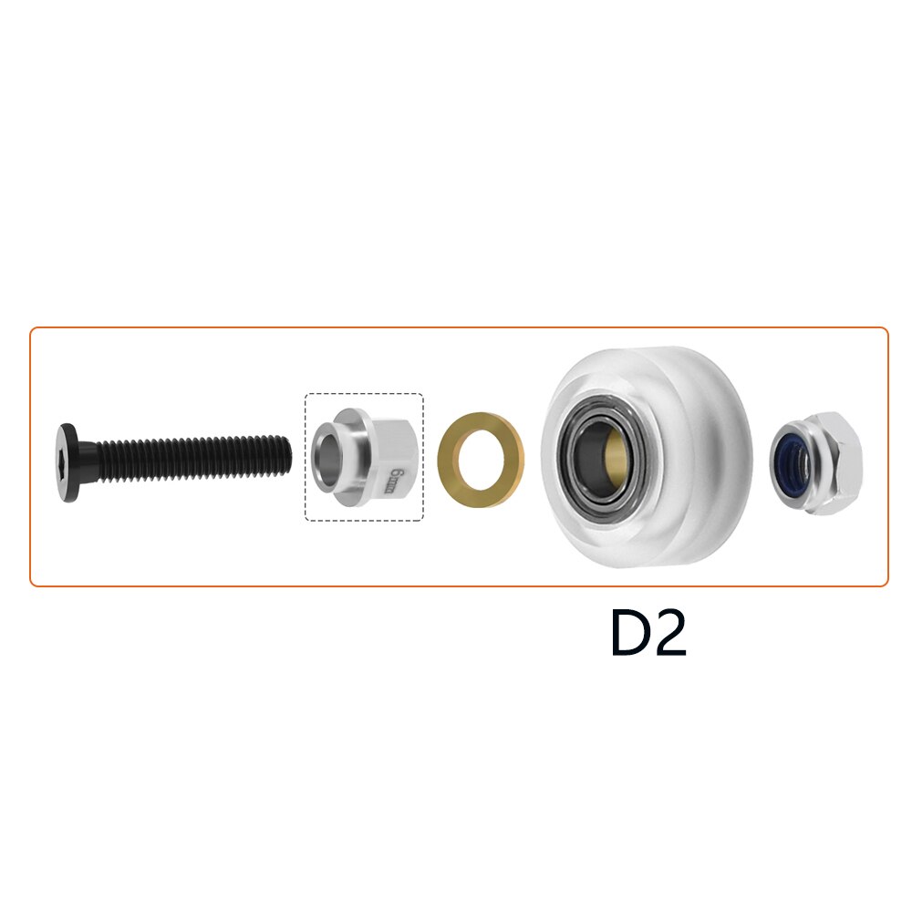1Set Cnc Forte Solido Pom Kit Ruote per Openbuilds V-Slot Ferroviario, di Bue Cnc, ruota Solida Lineare Estrusione 3D Stampante Reprap Cnc: D2