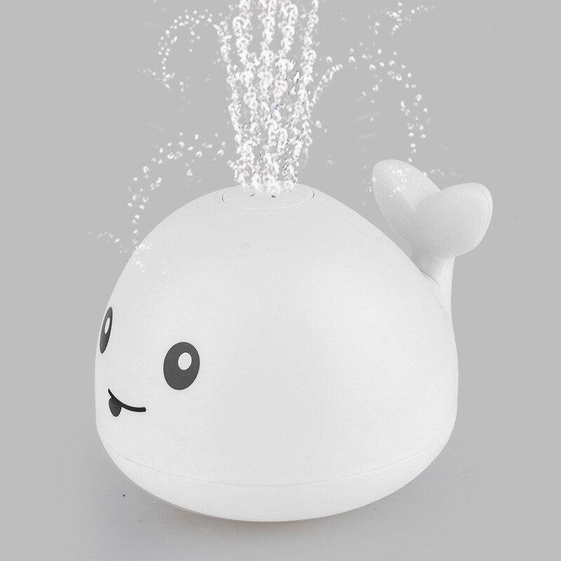 Sensing water fountain baby whale toy light music electric multidirectional amphibious bathroom splashing water sensing ball: White whales