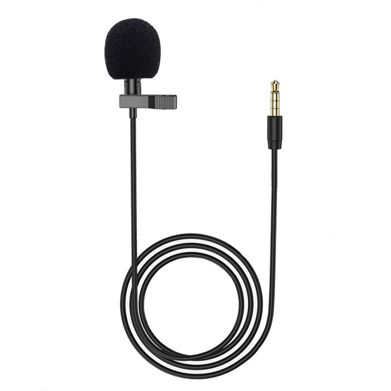 Microfono Lavalier Omnidirezionale - Condensatore Cablato Clip-on per Registrazione Telefono Tablet iOS Android: 3.5MM-nero