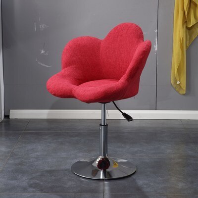 Chaise de chambre à coucher pour balcon, simple et mignon, tabouret à soulever avec disque amovible: dark red - linen B
