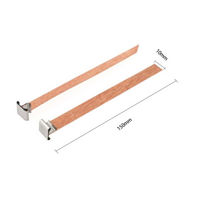 10 stk trævæge voks stearinlys kerne firkantet lysestage holder faner stativ legeret gør-det-selv håndværk olielamper laver forsyninger fest: 10 x 150mm