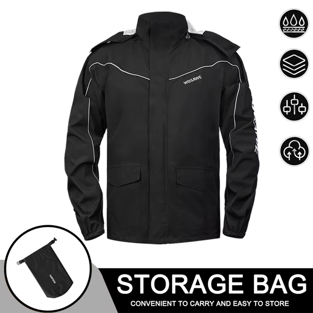 WOSAWE Motocicleta Impermeável Impermeável Masculina Impermeável Terno De Motocross Motocicleta Chuva Jacket Split Chuva Pano: XXL / Champagne