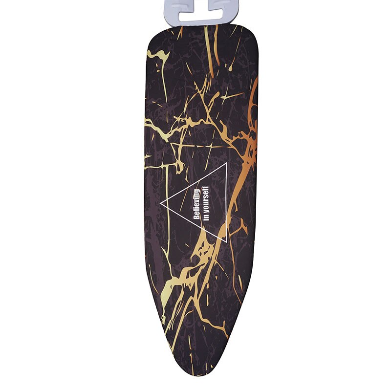 Colorful Marble Cloth Ironing Board Cover Heat Resistant Padded Case Washable Cotton Printed Ironing Cleaner Household Supplies: Black