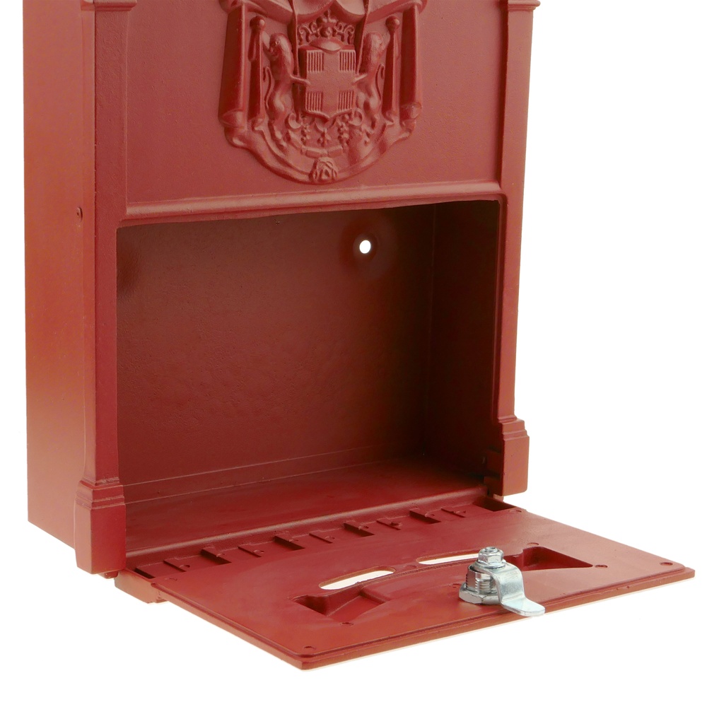 PrimeMatik - Buzón antiguo metálico para cartas y correo postal de color rojo