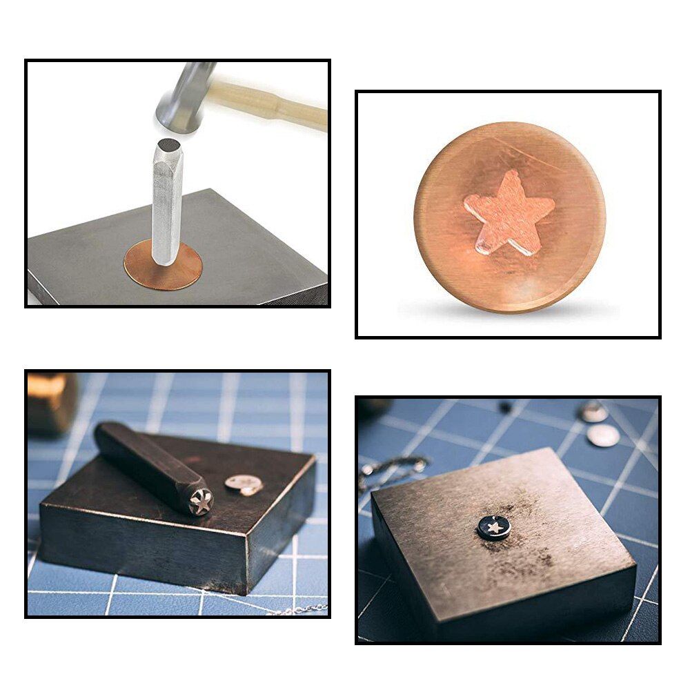Læder håndværk 5mm stjerne symboler stål stempel bogstaver stål metal læder stempel stempler læder værktøj – Grandado