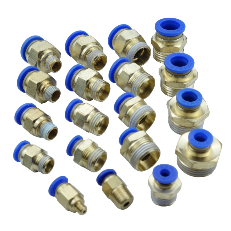 4/6/8/10/12 mm od  * m5 1/8 " /1/4 " /3/8 " /12 " bspp pneumatisk lufttrykk vertshus hurtigtilpasset rett hannkobling