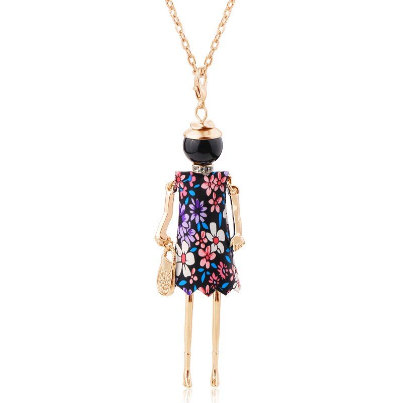 Verklaring Ketting Hanger Leuke Sieraden Lady Lange Ketting Vrouwen Bloem Charms Hanger Bohemian Maxi Accessoire: NN2020-021