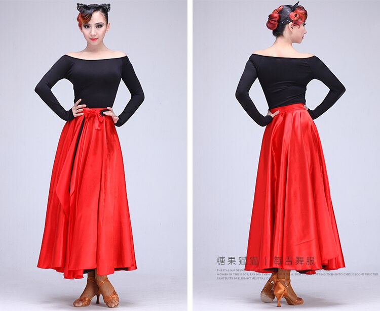 Lady Latin Dance Skirt Female Pasodoble Dance Skirt Cape Performance Competition Wear Female Dancing Wear B-6824: Default Title