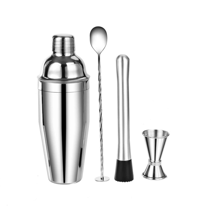 550ml Cocktail Shaker Bar Set con Accessori-Martini Kit con Misurazione Jigger, Cucchiaio di Miscelazione, muddler e Liquore Versatori: 4pcs A