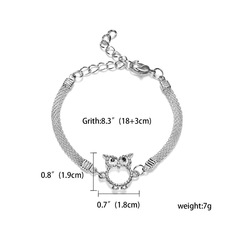Rinhoo Zilver Kleur Animal Uil Armbanden Voor Vrouwen Mode Bruiloft Armbanden &amp; Bangles Valentijnsdag