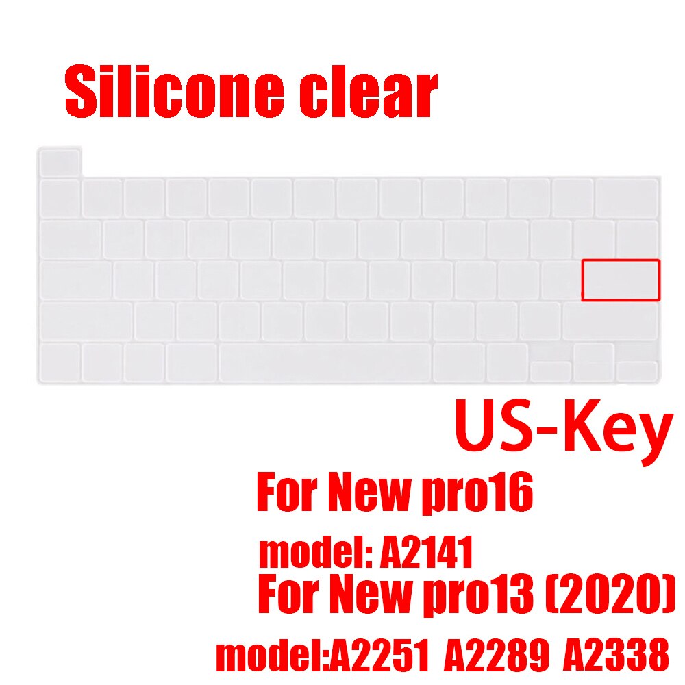 SDYIGOE – housse de clavier coréen pour MacBook Pro13 pouces M1 Pro16 avec barre tactile, Film de protection: US-enter Clear