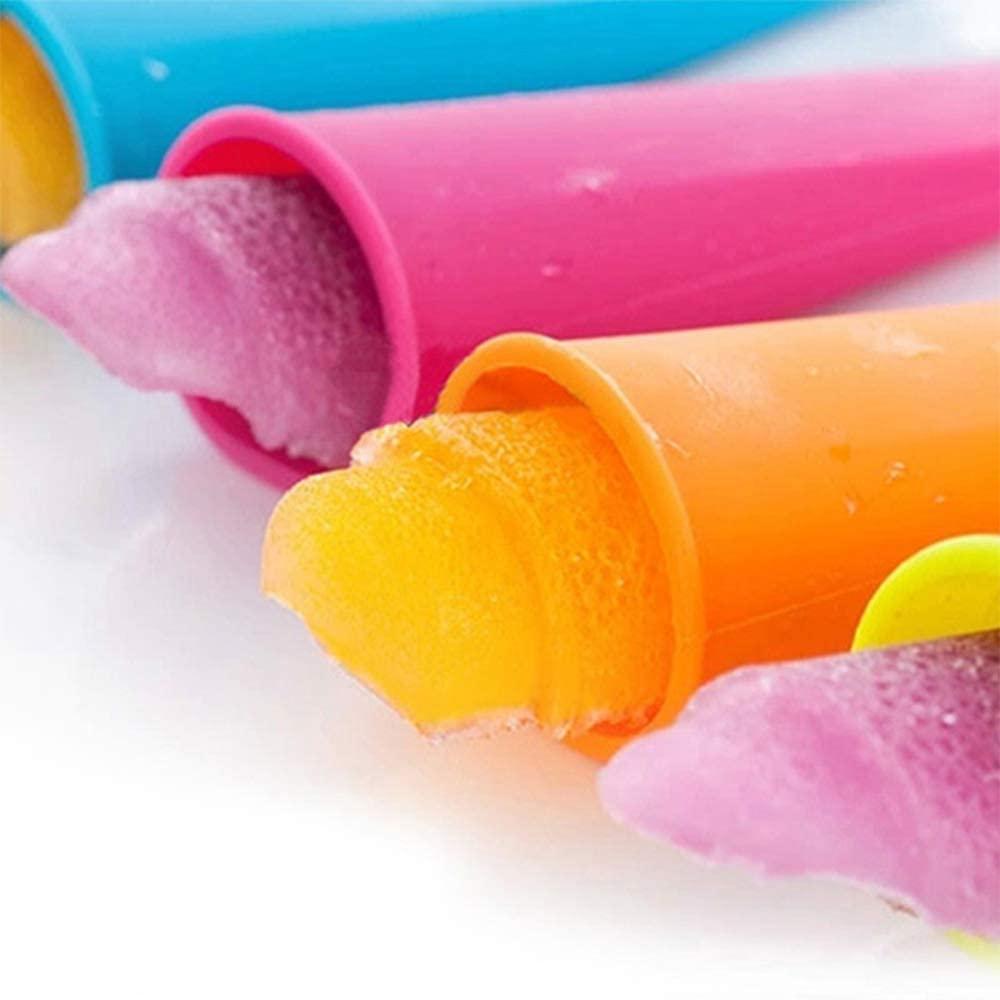 Moules à glace à glace multicolore en Silicone, 6 pièces, Durable, couleurs assorties, couvercle détachable, DIY