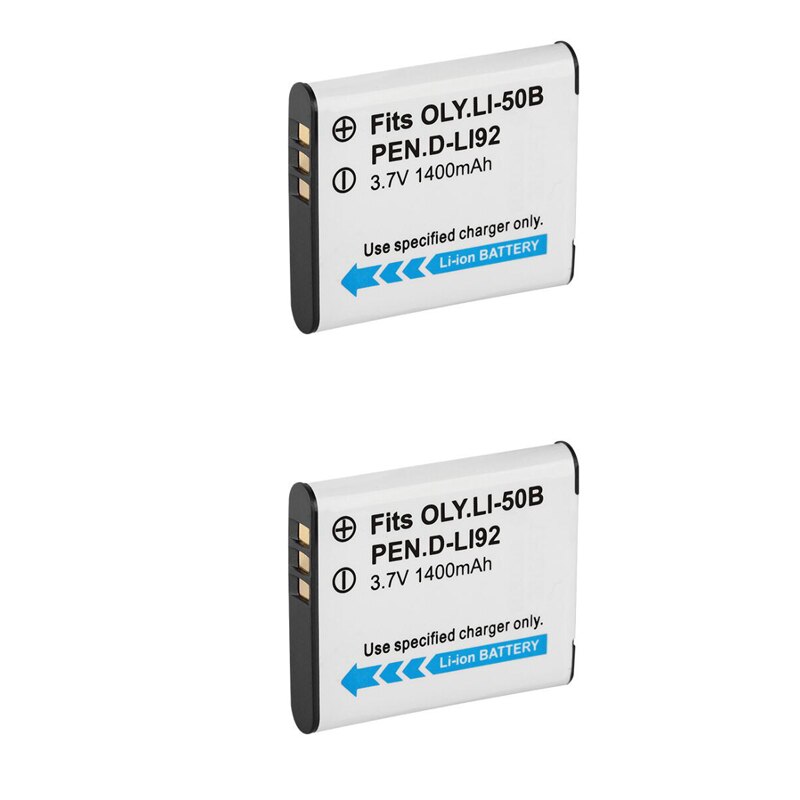 Li-50B Camera Battery For Olympus MJU Stylus 1010 1020 1030SW SH2 SH25 SP720UZ SP-810UZ SZ10 SZ11 Ricoh CX3 CX4 D-LI92 DLI92: li-50b 2 pcs