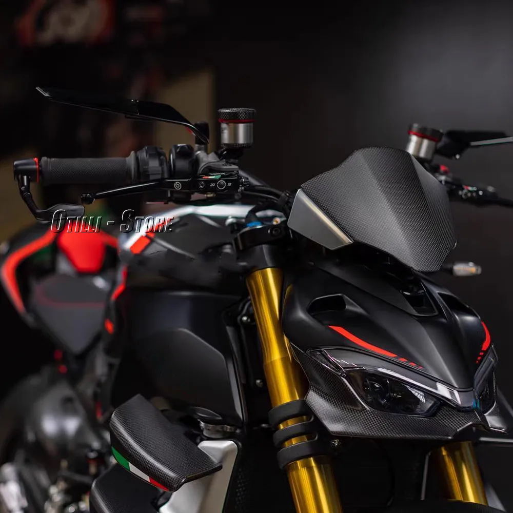 Specchietti retrovisori moto universali in alluminio CNC specchio antiriflesso blu per Ducati Streetfighter V4 S V4S STREETFIGHTER V2