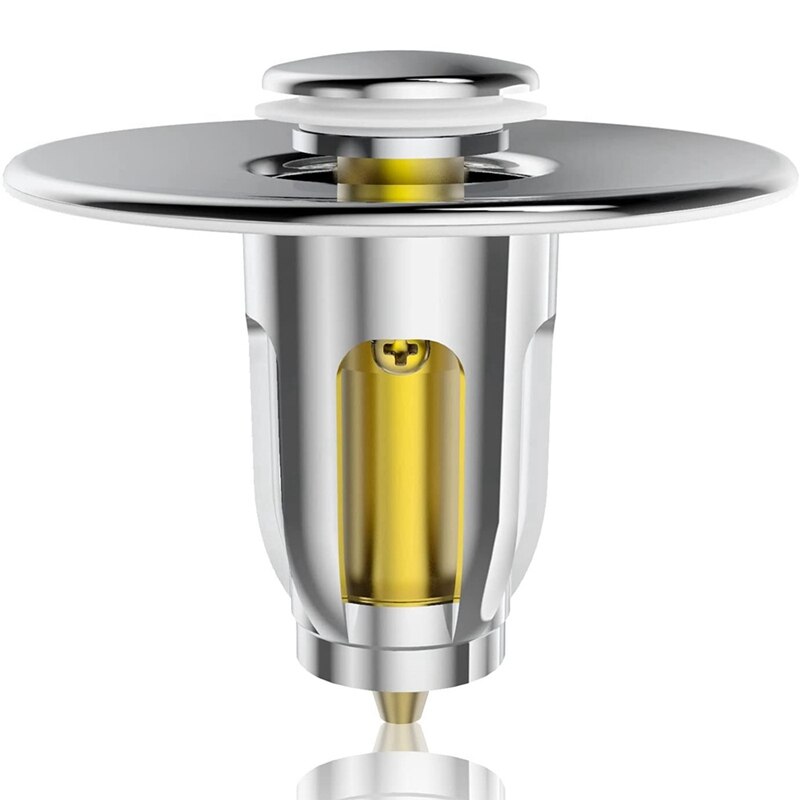 Badkamer Gootsteen Stop Core Push Type Wastafel-Up Afvoer Filter Bad Converter Gootsteen Zeef Plug: YELLOW